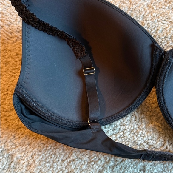 Natori luxe plunge full coverage t shirt black bra 36 DD - Picture 4 of 5